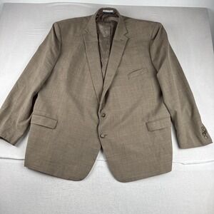 Lauren Ralph Lauren Mens Tan Blazer fits 58R Wool Linen Polyester Blend Wedding